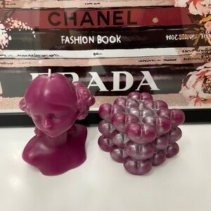 🕯️💜👧NIB Heart cube and Girl figure Scented Candle Set